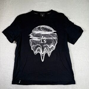 MAGNLENS Men's Black Graphic T-Shirt MLS Drip‎ Art Logo Tee Size L